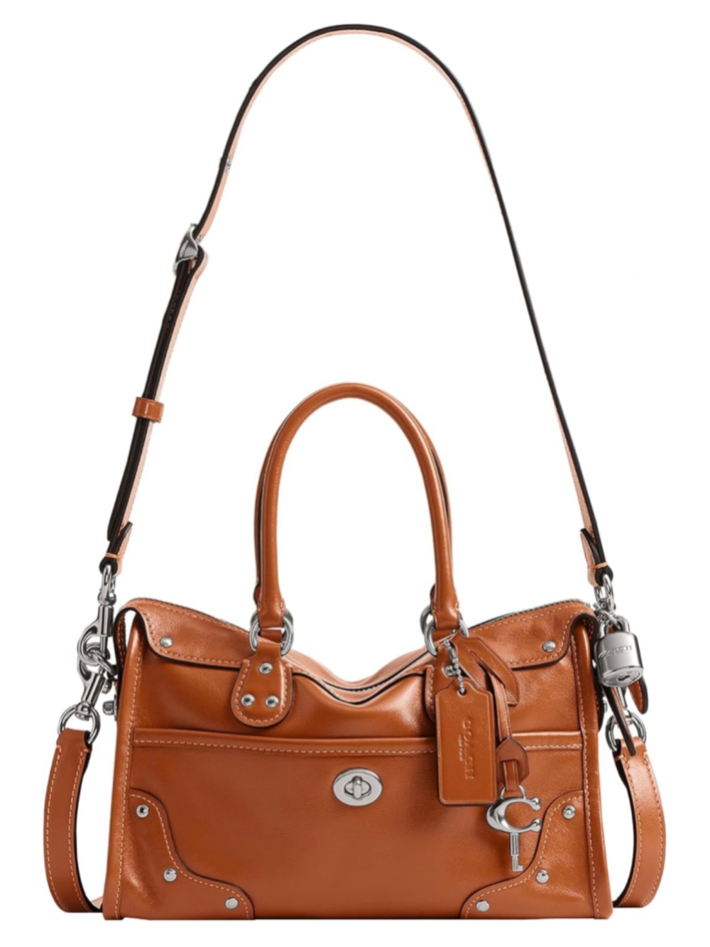 Coach Women's Rhyder Satchel 24 - Silver/Amber Brown